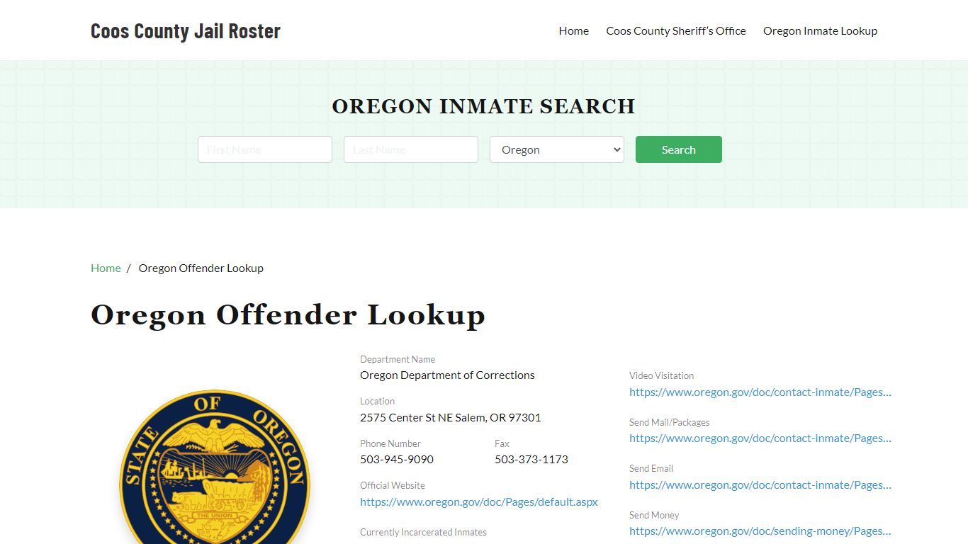 Oregon Inmate Search, Jail Rosters